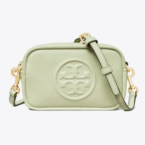 Tory Burch Handbags - Tory Burch Mint Perry Bomb Mini Bag  Crossbody with Embossed Logo